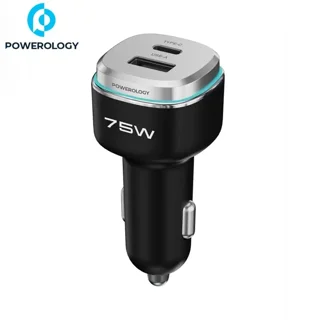 شارژر فندکی پاورولوژی A+C PORT WITH C TO C CABLE 75W