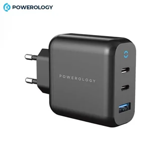 شارژر دیواری پاورولوژی MULTIPLE PORT EU GAN توان 65 وات