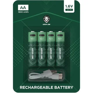 باتری قلمی قابل شارژ گرین لاین Rechargeable AA بسته 4 عددی