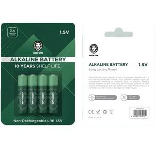 باتری قلمی گرین لاین ALKALINE AA بسته 4 عددی