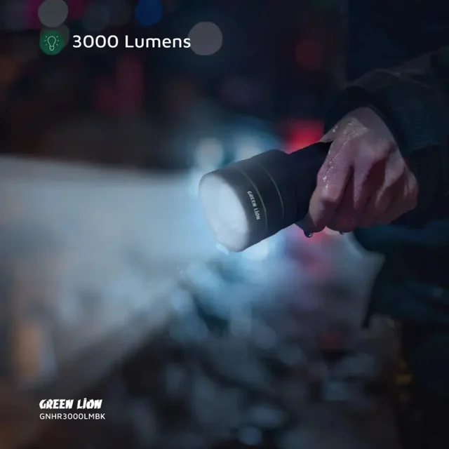 چراغ قوه دستی گرین لاین مدل GNHR3000LMBK با نور مهتابی 103004355