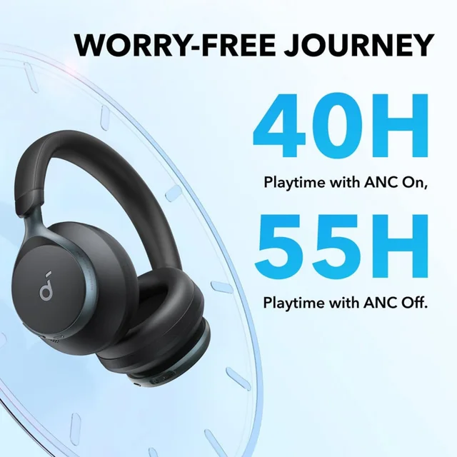 هدفون بی‌سیم انکر مدل Space One با نویز کنسلینگ فعال (ANC)، درگاه شارژ USB Type-C، مقاوم د 101709180