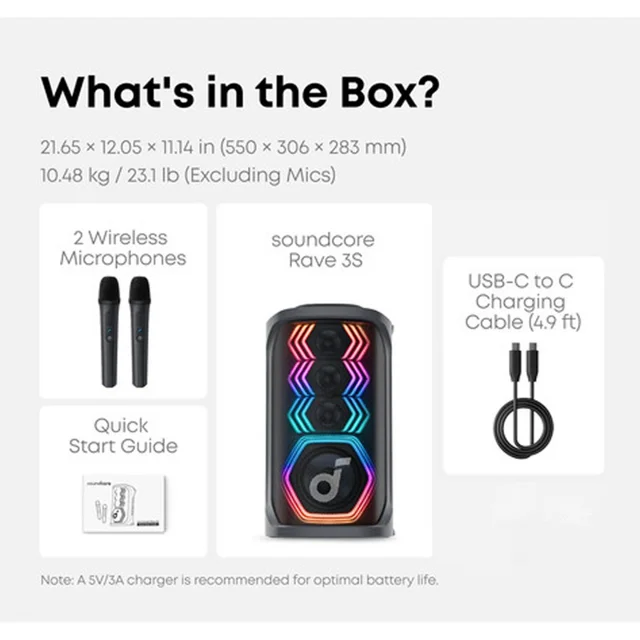 اسپیکر بلوتوثی انکر مدل soundcore Rave 3S 102025029